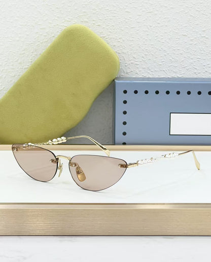 Cross-border European and American Style GU Fashion Frameless Cat Eye Sunglasses Women's High-end Sunglasses UV-proof GG1920S