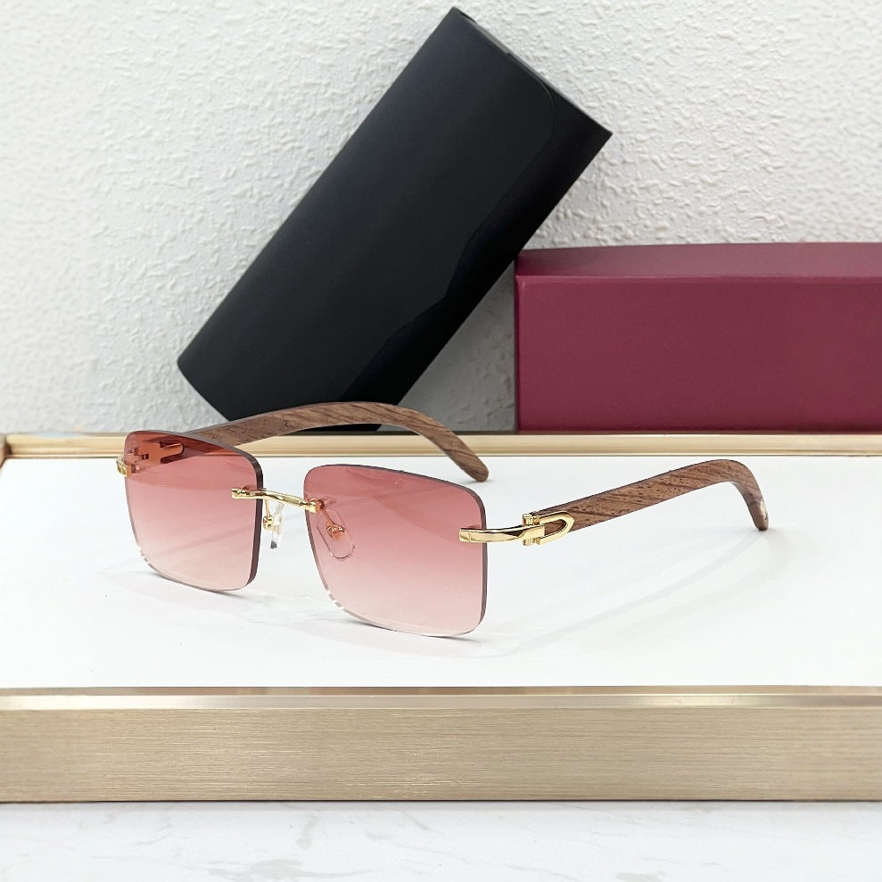 CAR Cross-border New Frameless Trendy Version Sunglasses Men's Catwalk Travel Fashion Versatile Comfortable Sunglasses Women CT0012