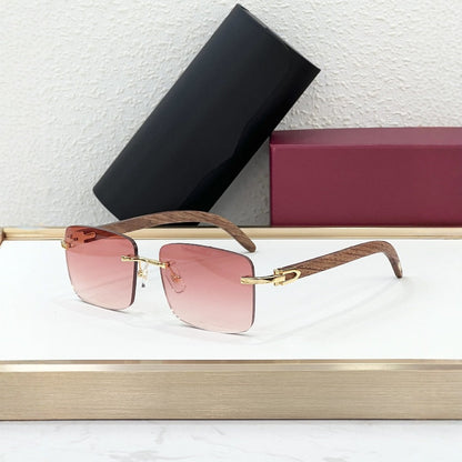 CAR Cross-border New Frameless Trendy Version Sunglasses Men's Catwalk Travel Fashion Versatile Comfortable Sunglasses Women CT0012