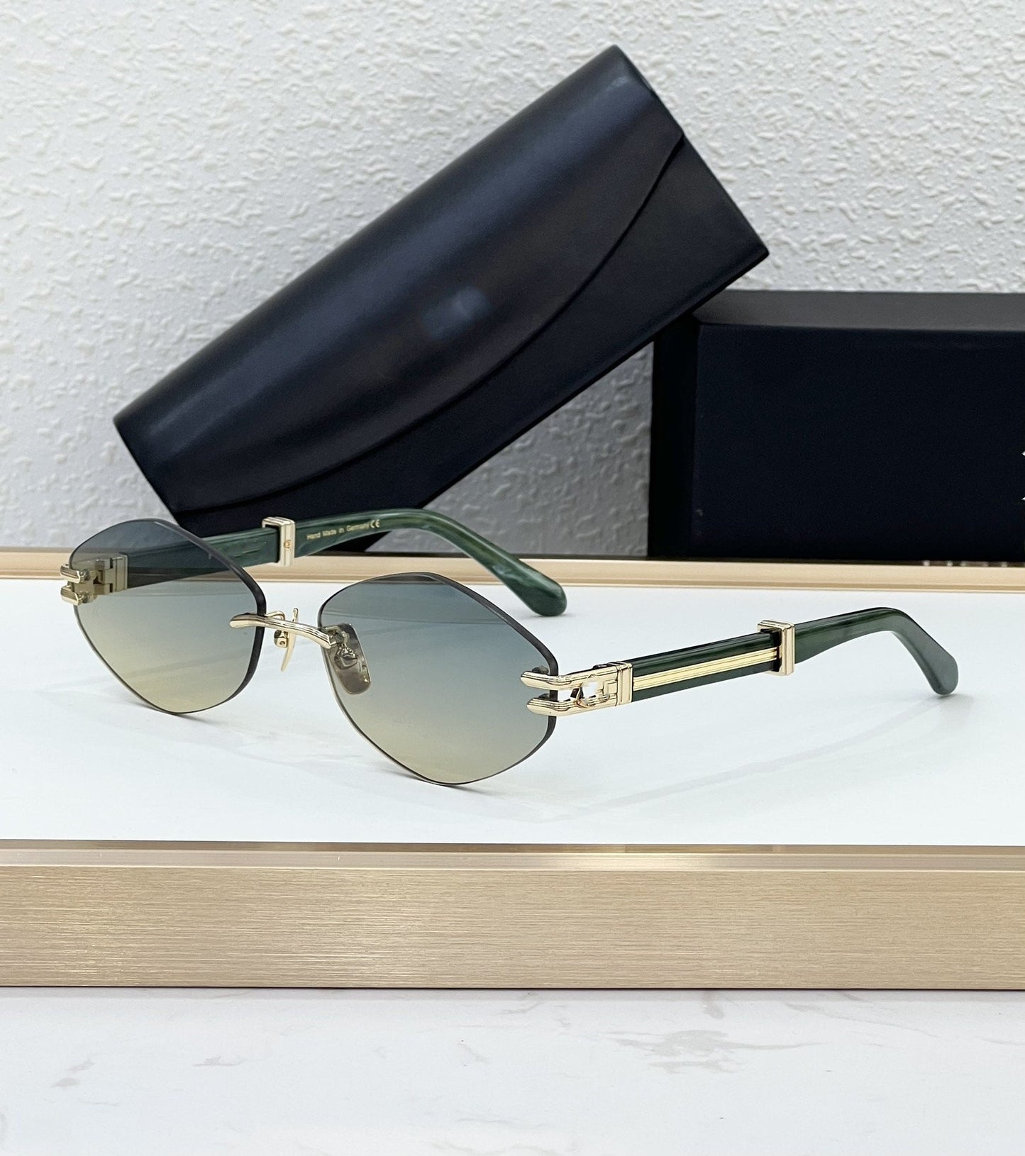 T Home Xiaohongshu Ins The Same Trimmed Sunglasses Women's Personality Metal Polygon Sunglasses Tide THE DUCER I