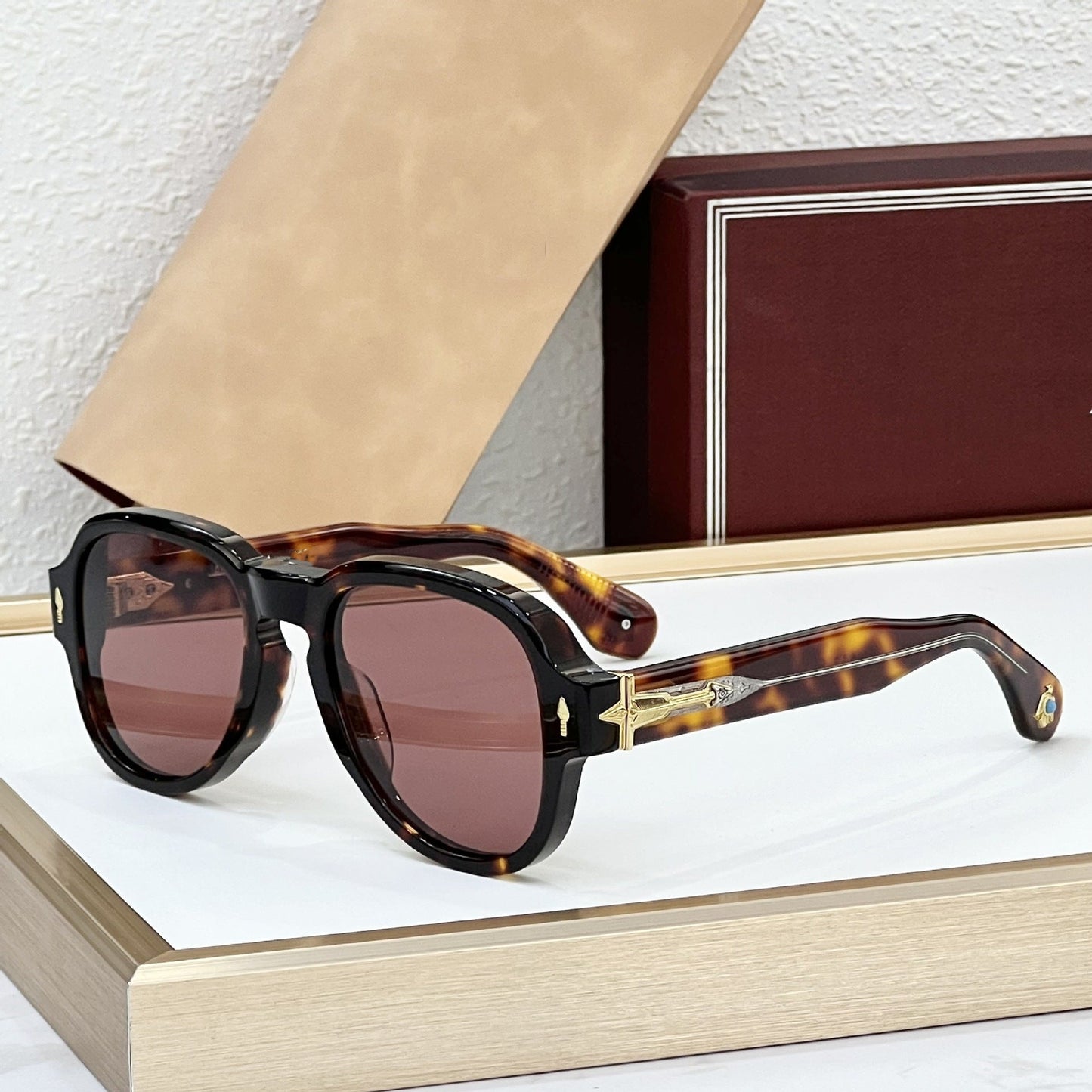 Cross-border JACQ Turquoise Japanese Handmade Glasses Fashion Sunglasses Men's High-end Sunglasses Women's UV Protection