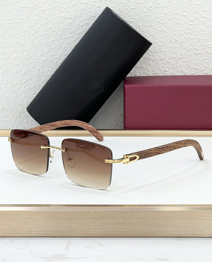 CAR Cross-border New Frameless Trendy Version Sunglasses Men's Catwalk Travel Fashion Versatile Comfortable Sunglasses Women CT0012