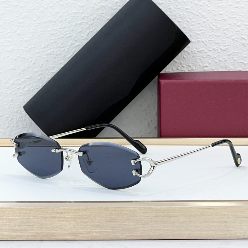 Cross-border CT0467S Fashion Frameless Sunglasses Women's High-end Big-name Sunglasses High-version Men's UV Protection