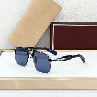 JACQ Cross-border Special for Fashionable Frameless Sunglasses, High-end Light Luxury Handmade Square Sunglasses, Women's UV Protection