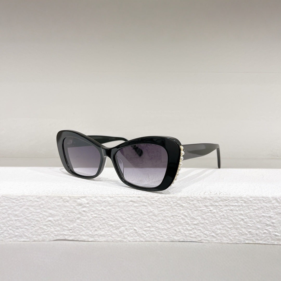 Cross-border Xiaoxiangjia Cat Eye Sunglasses Women's High Sense of European and American Style Fashion Internet Celebrity 5481H Personalized Pearl Sunglasses