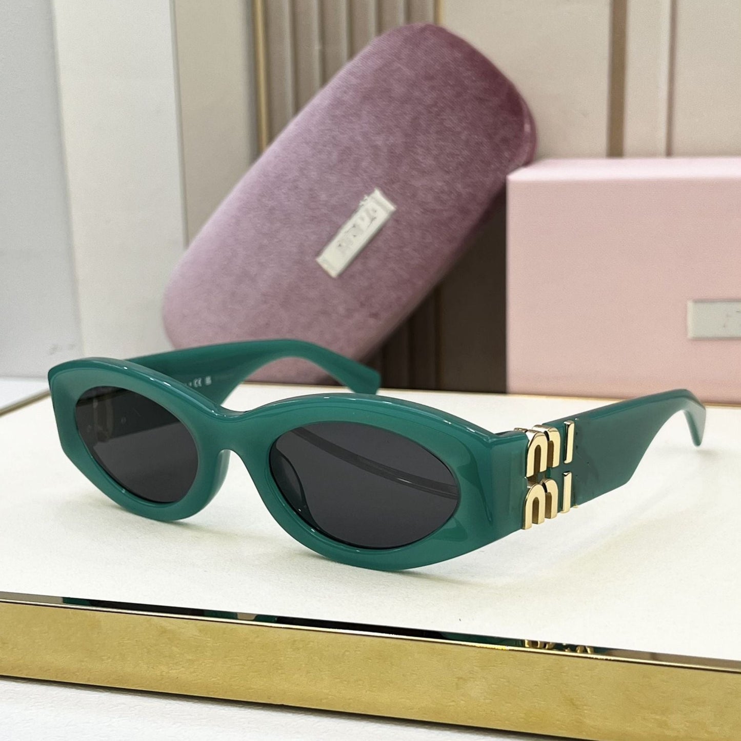 Cross-border Mijia Plate Sunglasses Women's High-end Fashion Retro Cat's Eye Big-name Sunglasses UV Protection 11W