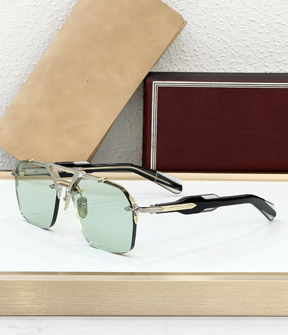 JACQ Cross-border Special for Fashionable Frameless Sunglasses, High-end Light Luxury Handmade Square Sunglasses, Women's UV Protection