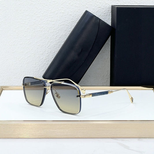 Cross-border New Personalized Metal Sunglasses UV-proof Sunglasses Men's Fashion Advanced Sense of Gradual Change Lenses Trend Women