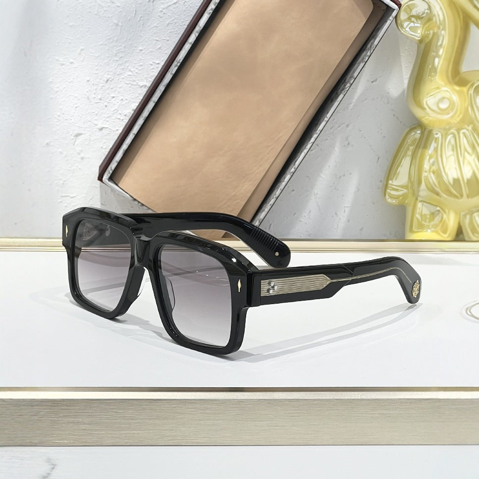 Cross-border JACQ European and American Fashion Sunglasses Men's High-end Square Plate Glasses Big-name Sunglasses Women's UV Protection