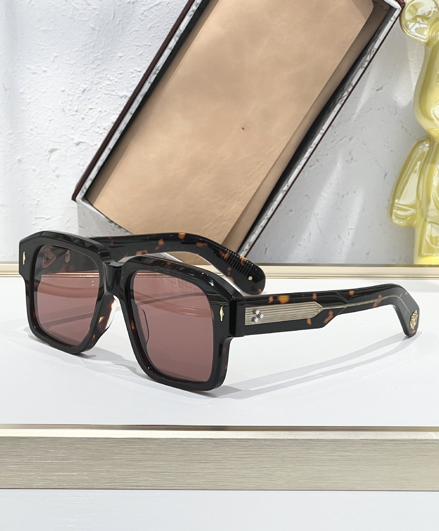 Cross-border JACQ European and American Fashion Sunglasses Men's High-end Square Plate Glasses Big-name Sunglasses Women's UV Protection