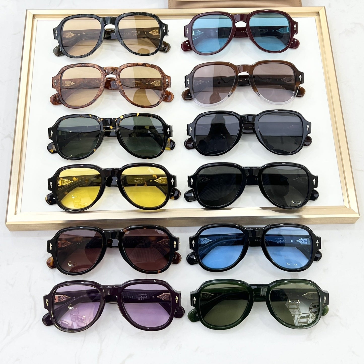 Cross-border JACQ Turquoise Japanese Handmade Glasses Fashion Sunglasses Men's High-end Sunglasses Women's UV Protection