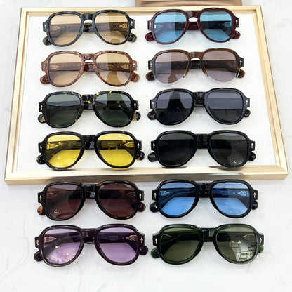Cross-border JACQ Turquoise Japanese Handmade Glasses Fashion Sunglasses Men's High-end Sunglasses Women's UV Protection