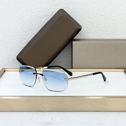 40128 Cross-border Fashion Light Luxury Metal BV Home Frameless Square Vacation Men's and Women's Sunglasses Party Outdoor Sunglasses