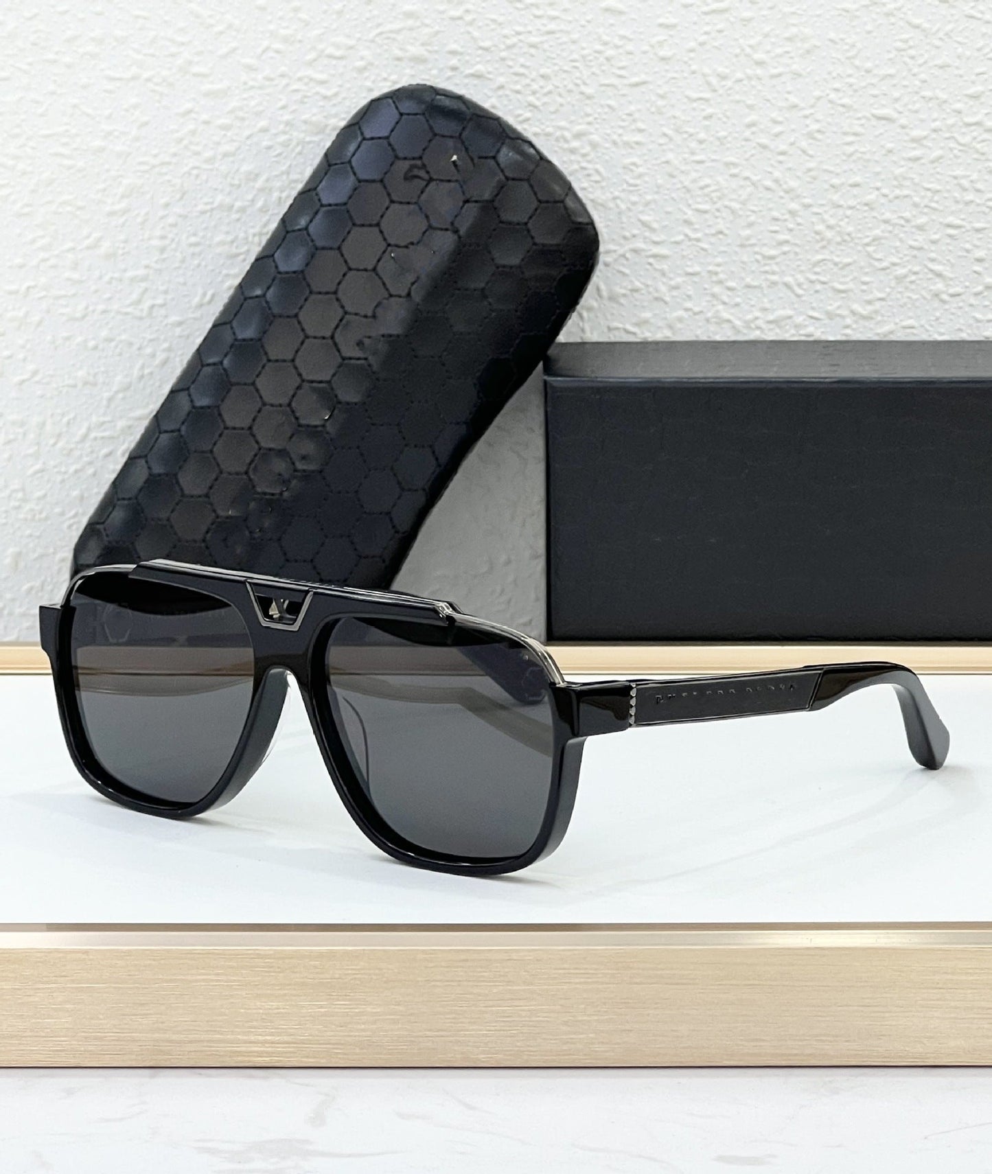 Cross-border European and American PP Fashion Sunglasses Men's Advanced Pilot Sunglasses Large Frame Plate Glasses Women's UV Protection