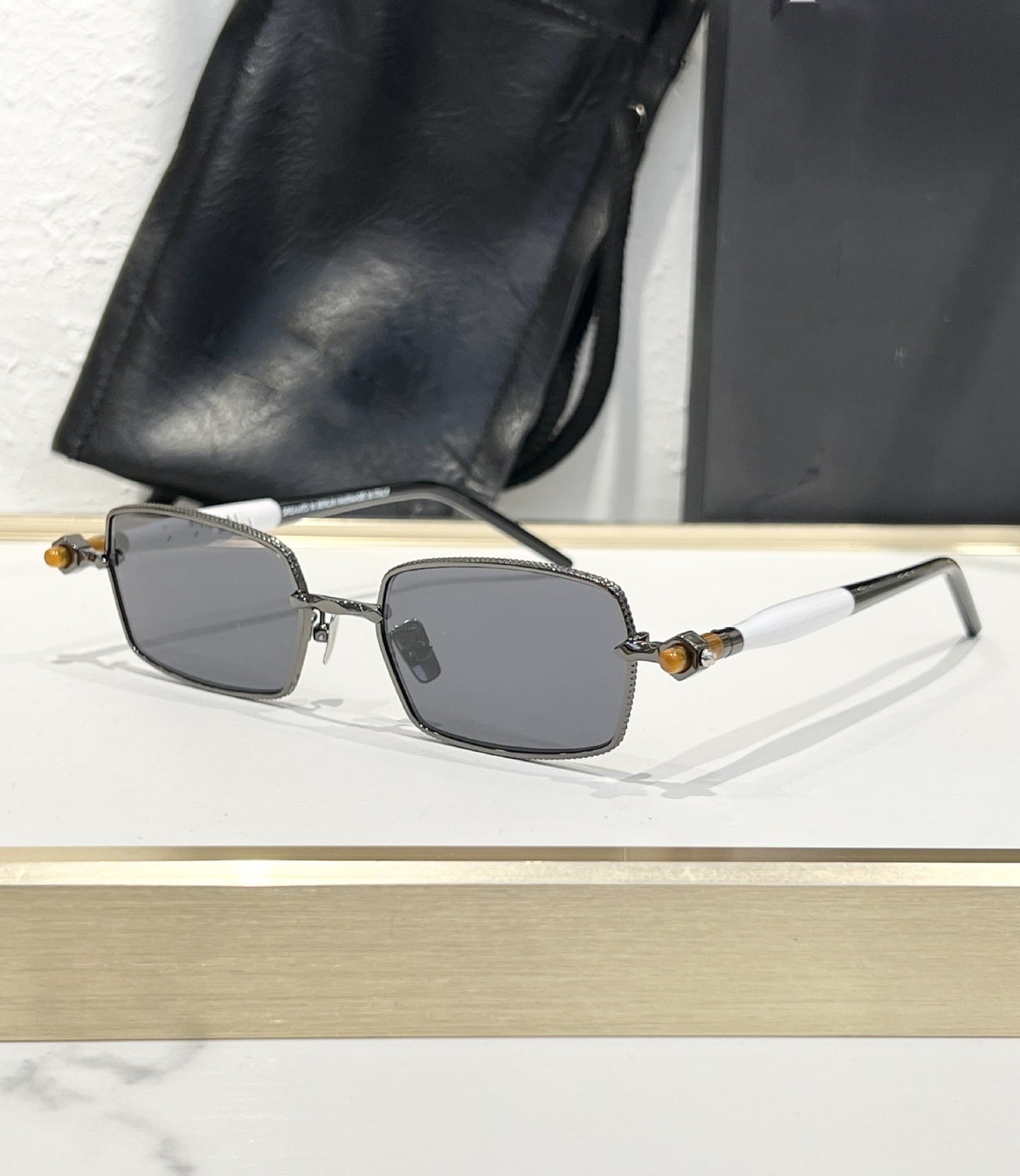 Cross-border K Home Fashion Light Luxury Small Square Metal Trend Edition Holiday Premium Sunglasses Men's and Women's Sunglasses P73