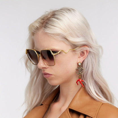 Cross-border European and American New SRC035M Metal Sunglasses Men's High-end UV-proof Sunglasses Women's High-end Sense