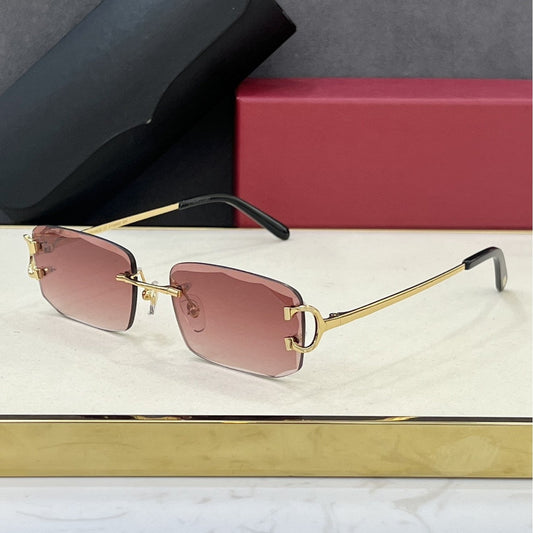 CAR Fashionable and Simple Frameless Trimmed Square Sunglasses INS Style Street Shooting Trendy Personality Versatile Sunglasses UV Protection