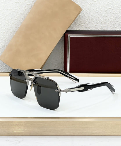 JACQ Cross-border Special for Fashionable Frameless Sunglasses, High-end Light Luxury Handmade Square Sunglasses, Women's UV Protection