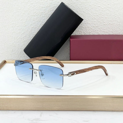 CAR Cross-border New Frameless Trendy Version Sunglasses Men's Catwalk Travel Fashion Versatile Comfortable Sunglasses Women CT0012