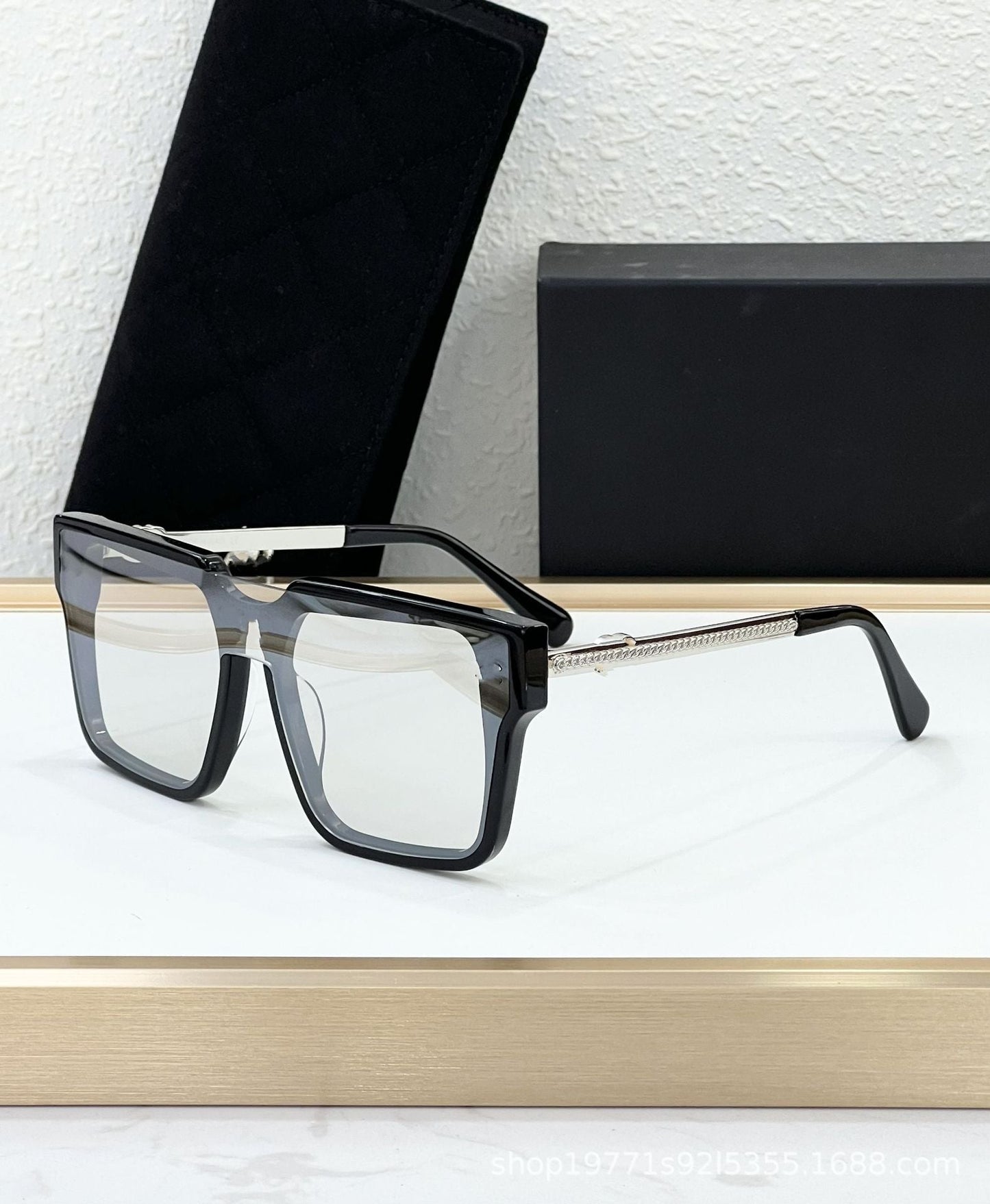 Cross-border Arc De Triomphe New Sunglasses Women's High-end Fashion Square Street Shot Large Frame Sunglasses Moisture UV Protection