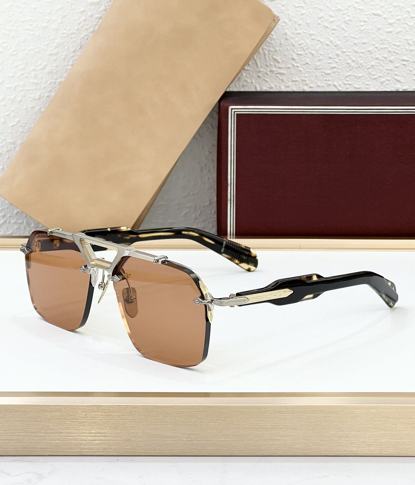 JACQ Cross-border Special for Fashionable Frameless Sunglasses, High-end Light Luxury Handmade Square Sunglasses, Women's UV Protection