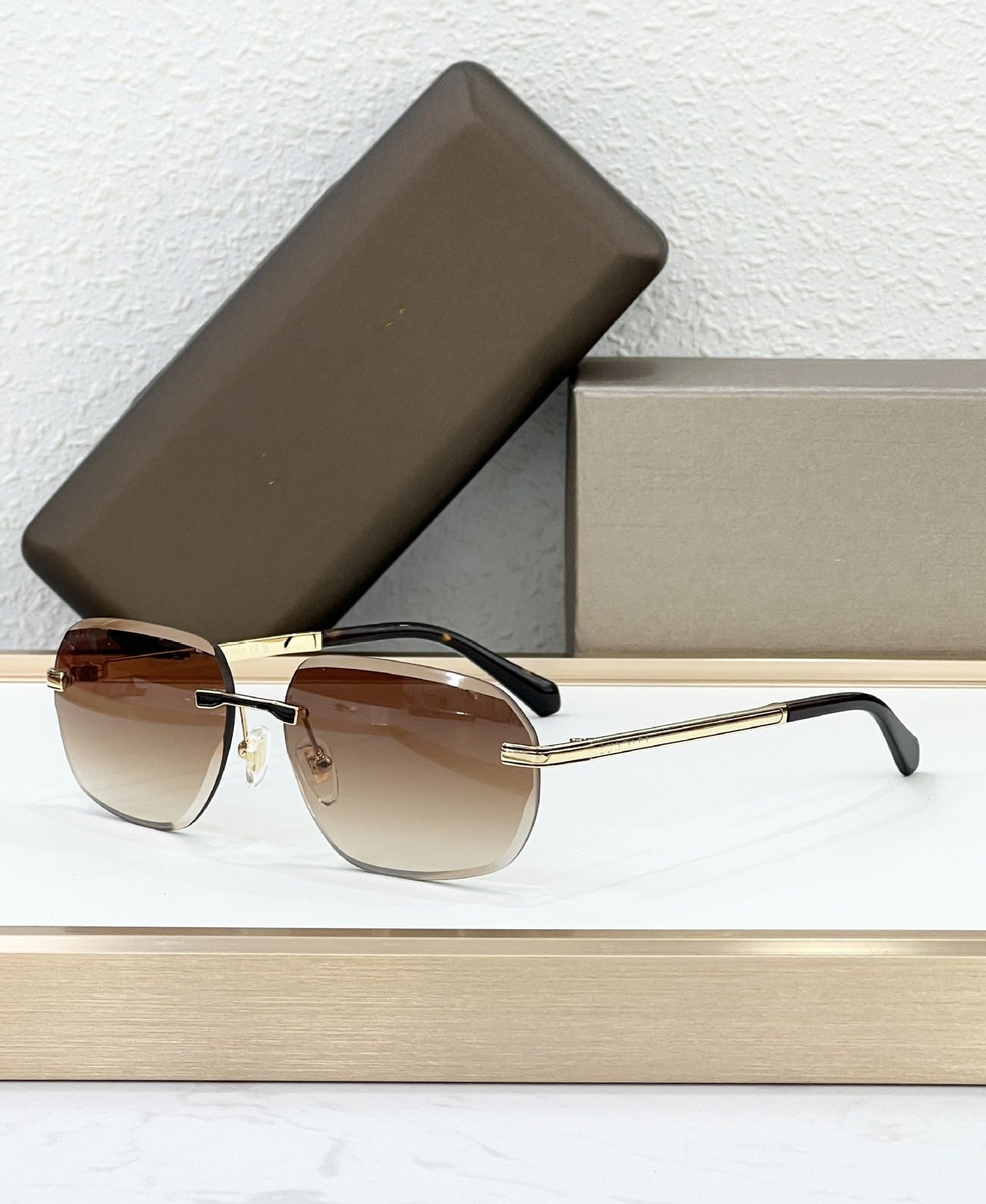 40128 Cross-border Fashion Light Luxury Metal BV Home Frameless Square Vacation Men's and Women's Sunglasses Party Outdoor Sunglasses