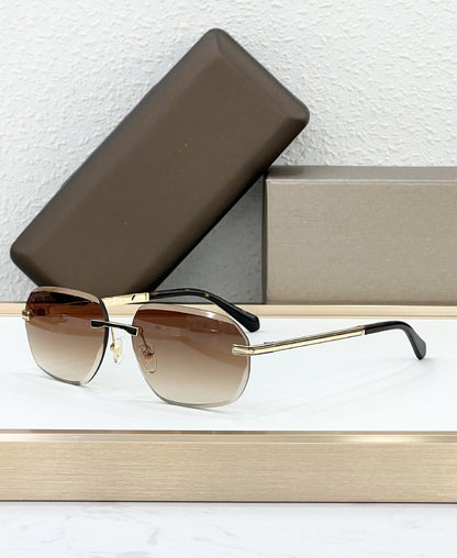 40128 Cross-border Fashion Light Luxury Metal BV Home Frameless Square Vacation Men's and Women's Sunglasses Party Outdoor Sunglasses