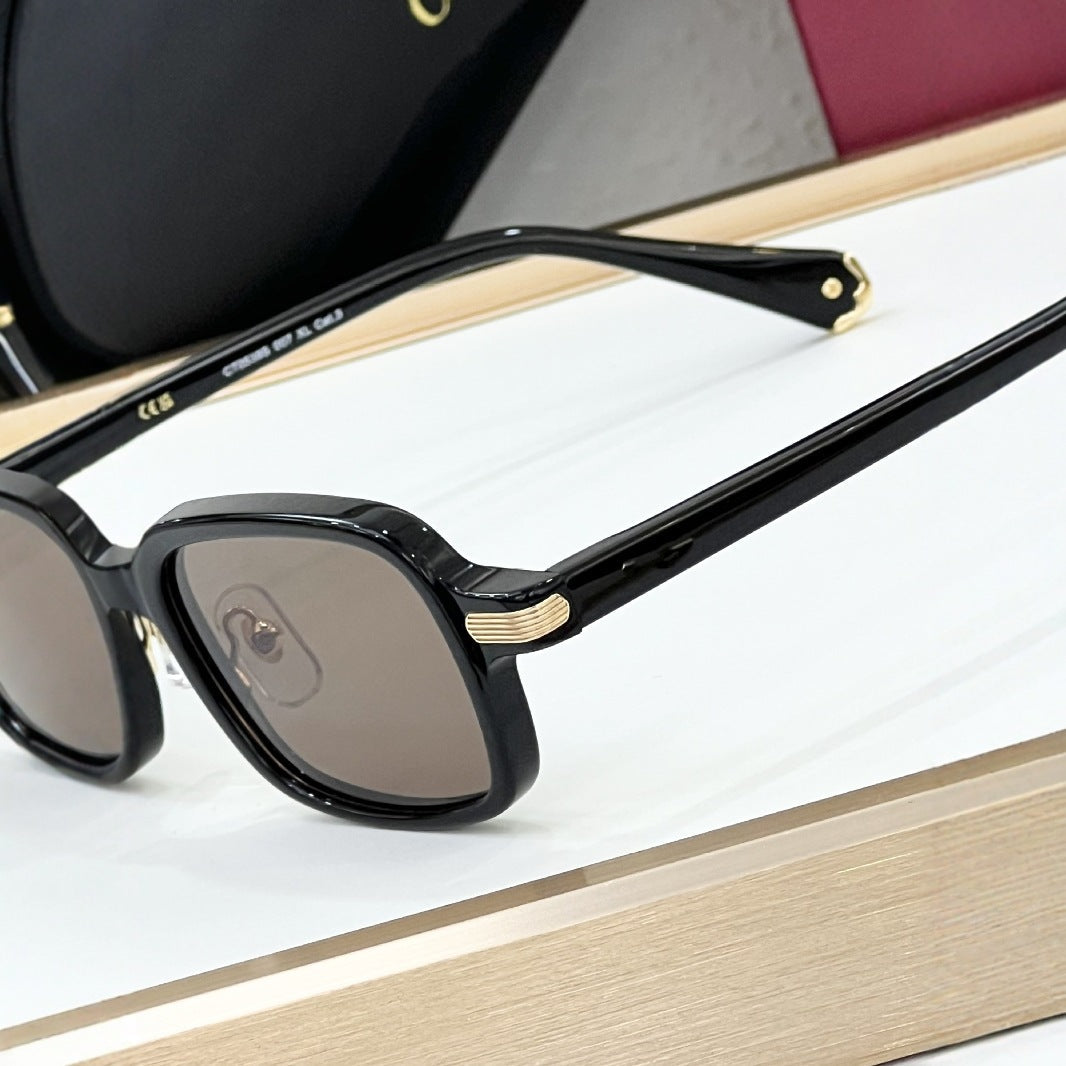 CAR New Rectangular Full Frame Simple Plate Personalized Sunglasses Men's and Women's Color-changing Sunglasses UV Protection CT0539S