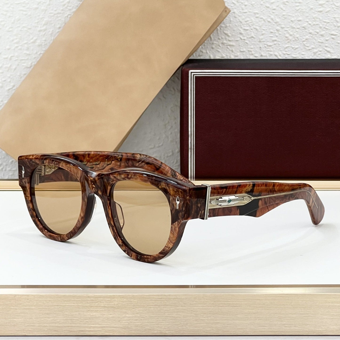 JACQ Cross-border Turquoise Handmade Glasses High-quality Sunglasses Men's Advanced Sense Big-name Sunglasses Women's UV Protection