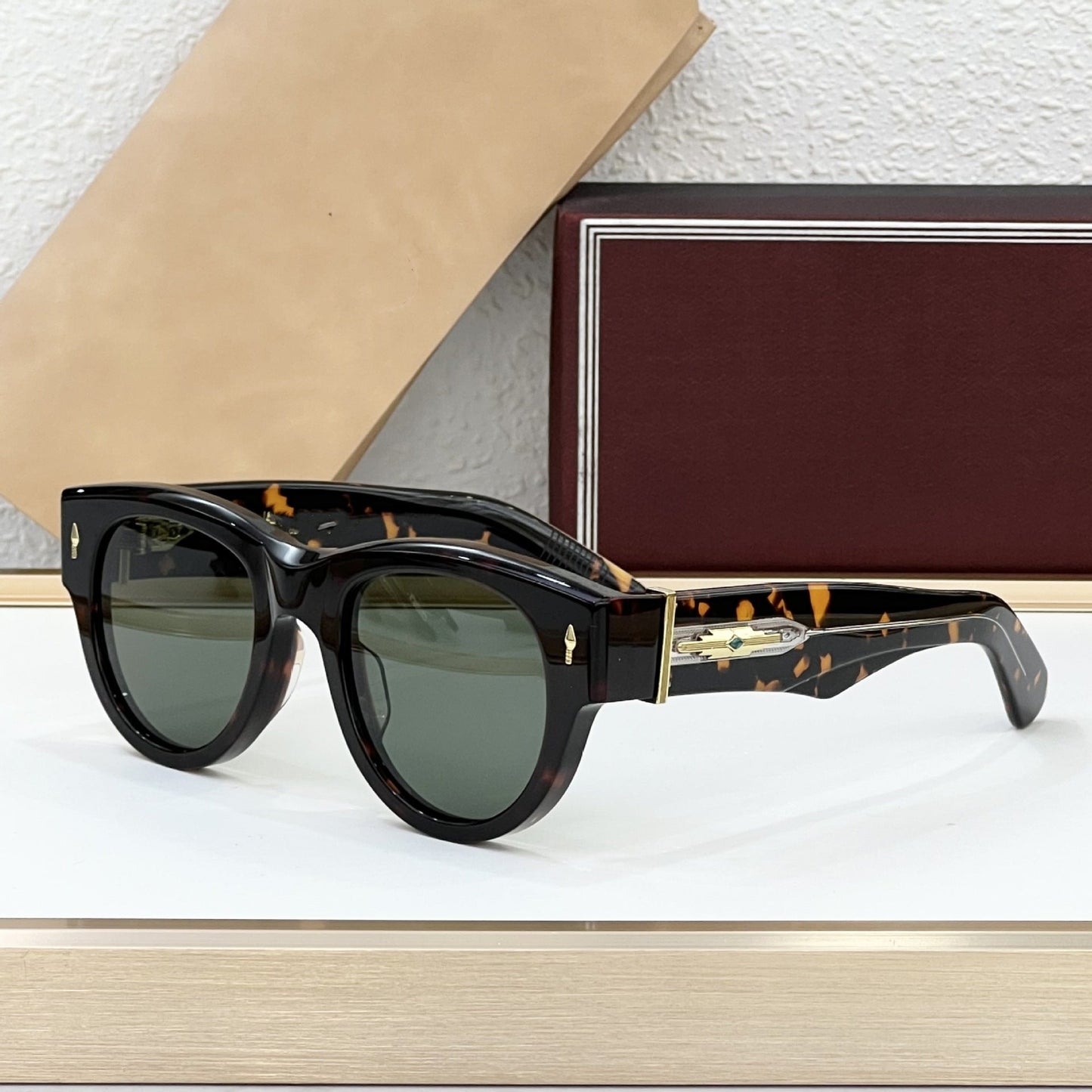 JACQ Cross-border Turquoise Handmade Glasses High-quality Sunglasses Men's Advanced Sense Big-name Sunglasses Women's UV Protection