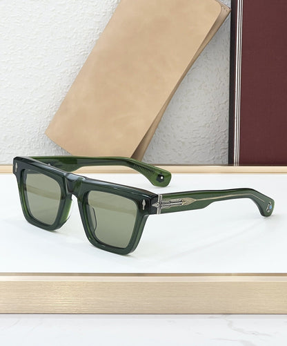 JMM Cross-border Japanese Handmade Metallic Sunglasses Fashion Luxury Gemstone Resort Square Men's and Women's Outdoor Sunglasses