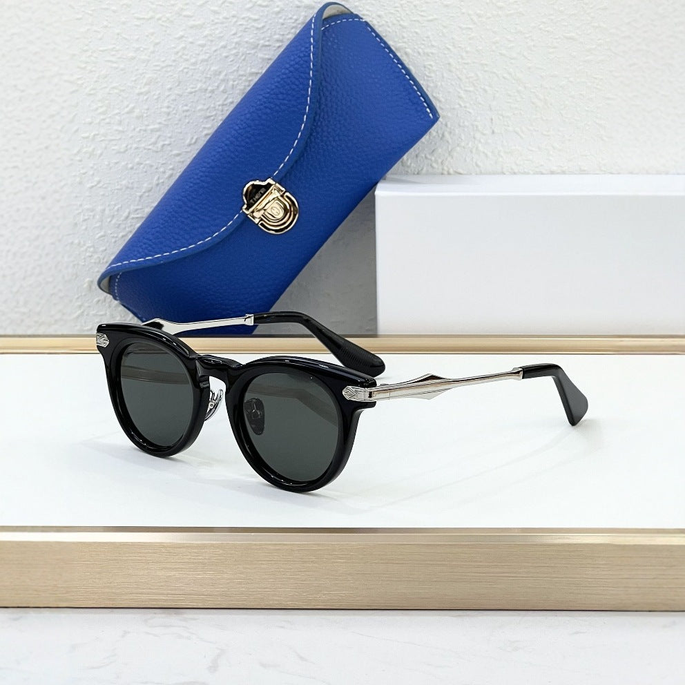 2025 New High-end Fashion Sunglasses Men's Ins Sunglasses Women's Big Face Thin Anti-ultraviolet Cross-border Europe and The United States