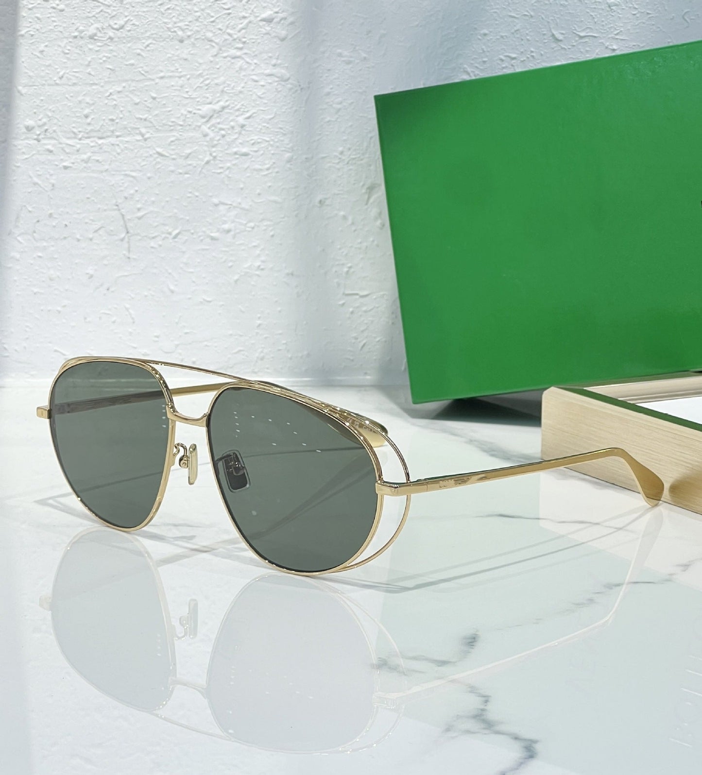 Cross-border BV1344S Pilot Sunglasses Toad Glasses Men's Metal Frame Sunglasses Women's Advanced Sense UV Protection