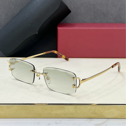 CAR Fashionable and Simple Frameless Trimmed Square Sunglasses INS Style Street Shooting Trendy Personality Versatile Sunglasses UV Protection