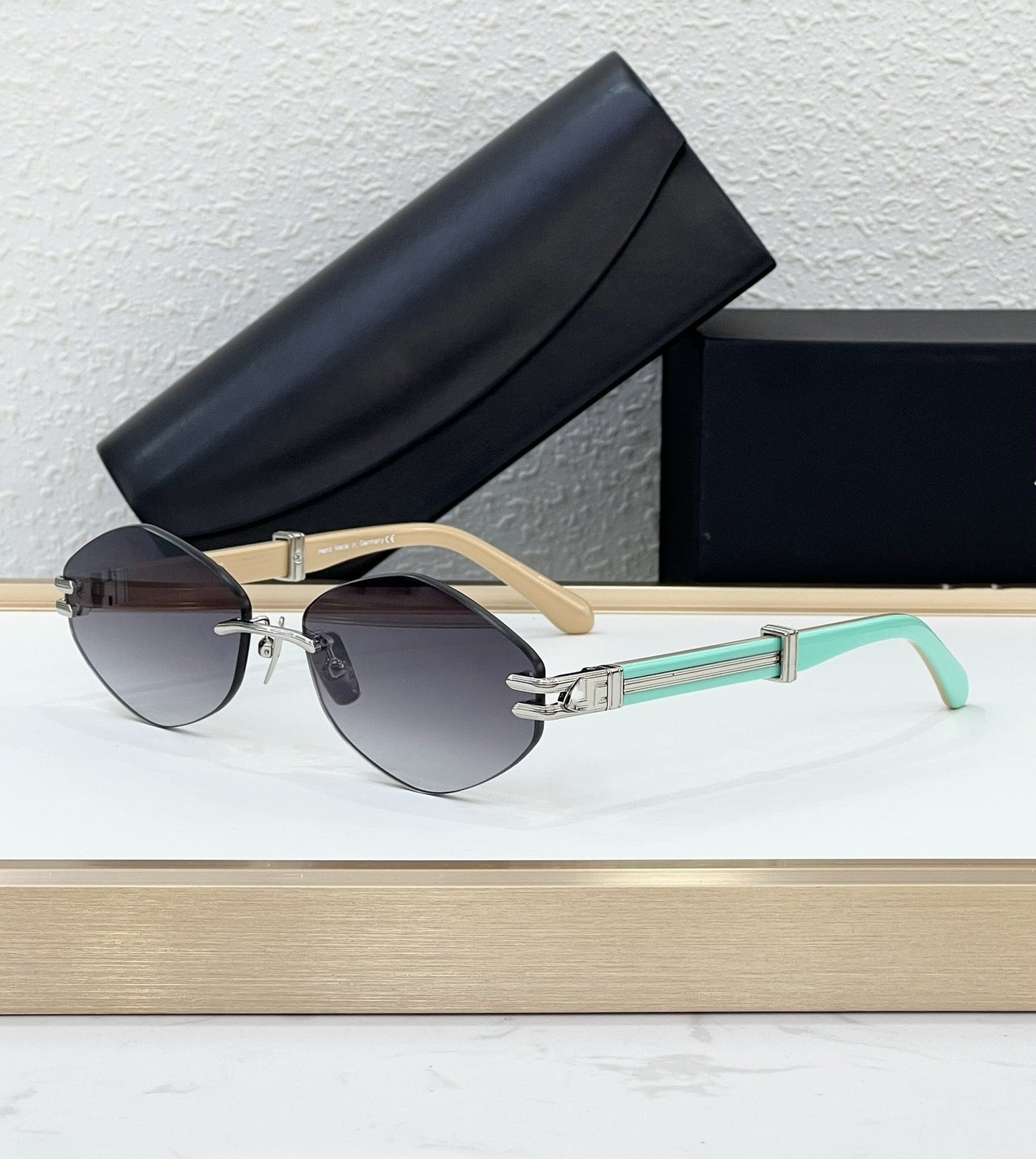 T Home Xiaohongshu Ins The Same Trimmed Sunglasses Women's Personality Metal Polygon Sunglasses Tide THE DUCER I