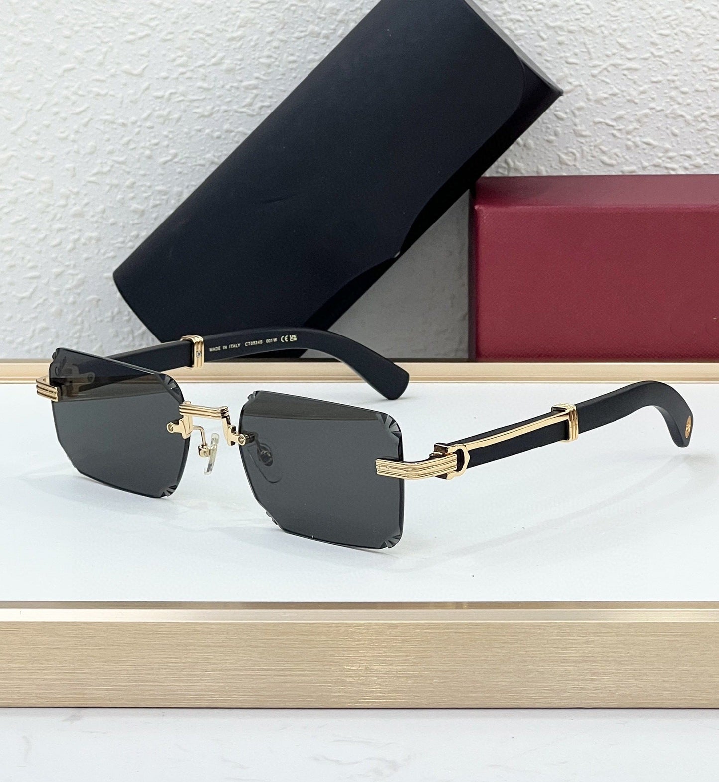 Cross-border CAR High-grade Wooden Frameless Sunglasses Men's High-end Sense European and American Fashion Big-name Sunglasses Women's UV Protection