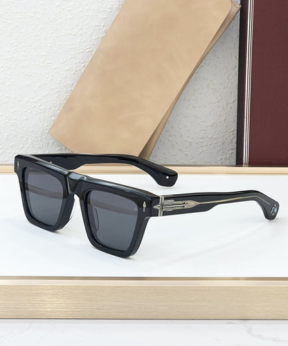 JMM Cross-border Japanese Handmade Metallic Sunglasses Fashion Luxury Gemstone Resort Square Men's and Women's Outdoor Sunglasses