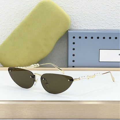 Cross-border European and American Style GU Fashion Frameless Cat Eye Sunglasses Women's High-end Sunglasses UV-proof GG1920S