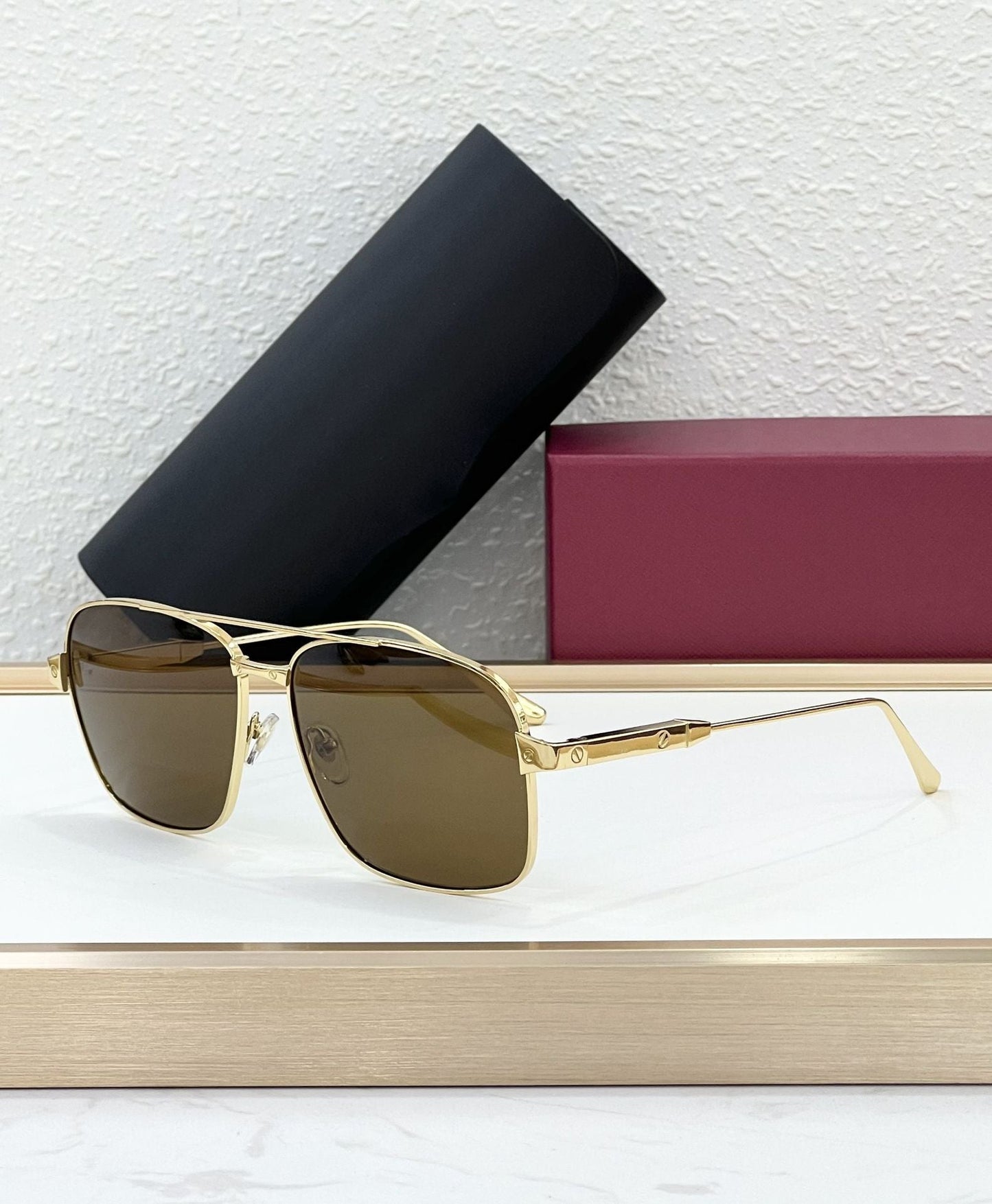 Cross-border CAR Fashion Light Luxury Metal Style Sunglasses Ins Vacation Square Tide Version Men's and Women's Outdoor Sunglasses UV-proof