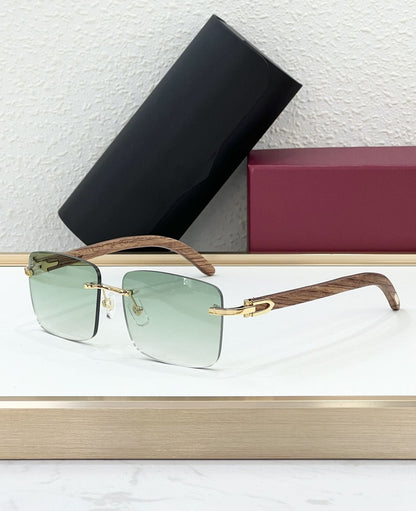 CAR Cross-border New Frameless Trendy Version Sunglasses Men's Catwalk Travel Fashion Versatile Comfortable Sunglasses Women CT0012