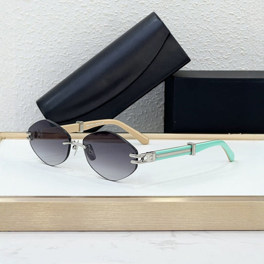 T Home Xiaohongshu Ins The Same Trimmed Sunglasses Women's Personality Metal Polygon Sunglasses Tide THE DUCER I