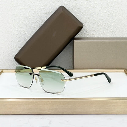 40128 Cross-border Fashion Light Luxury Metal BV Home Frameless Square Vacation Men's and Women's Sunglasses Party Outdoor Sunglasses