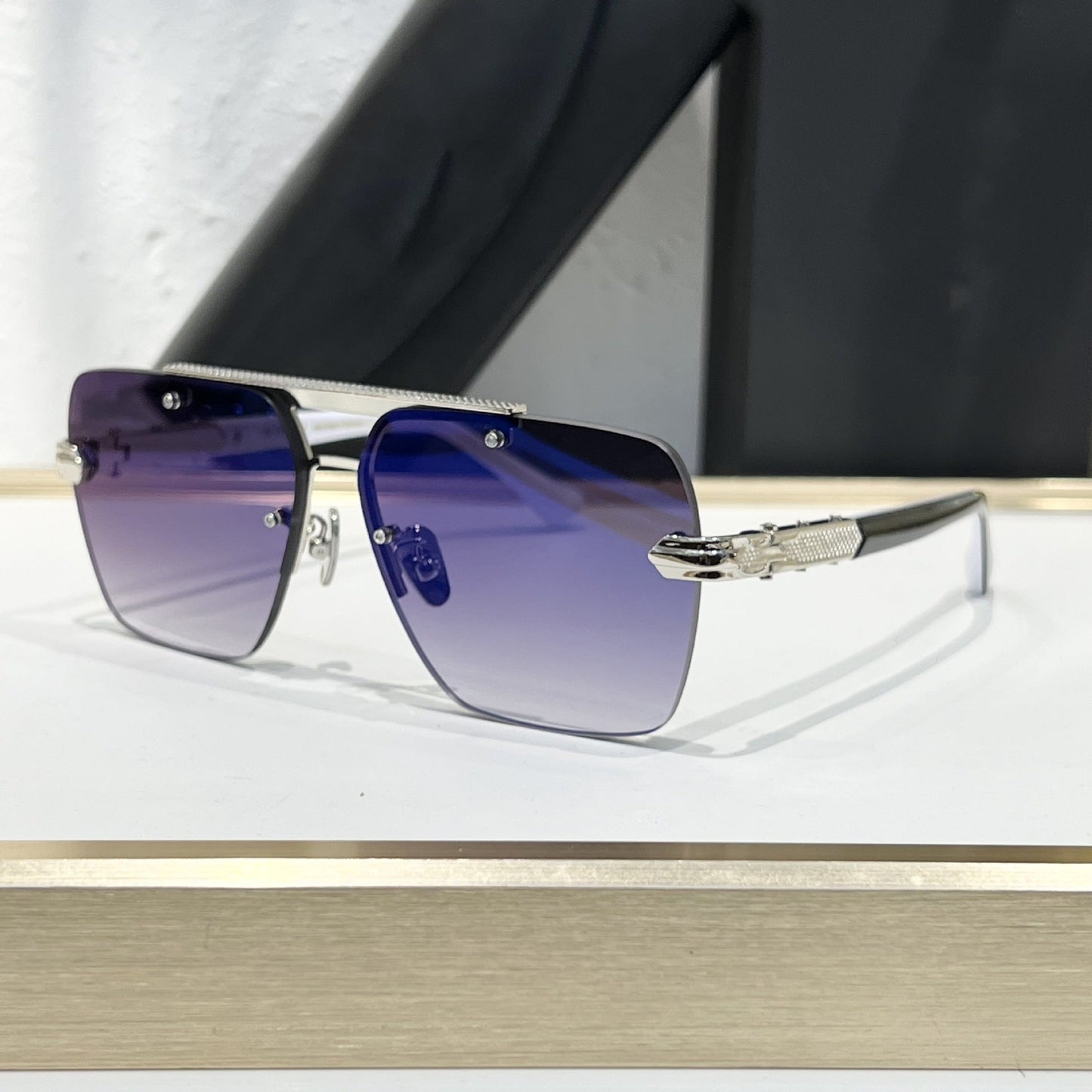 Cross-border MAY New Metal Sunglasses Men's High-end Fashion Classic Square Glasses UV-proof Sunglasses Women