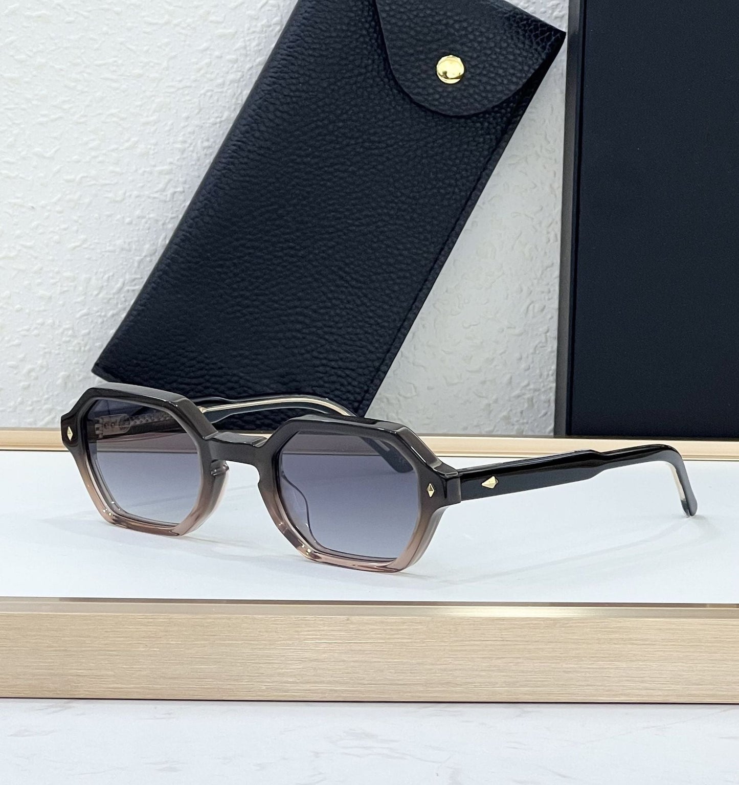 Cross-border JUDE Fashion Handmade Sunglasses Luxury Resort Trendy Version Hexagonal Square Anti-UV Sunglasses Unisex