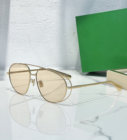 Cross-border BV1344S Pilot Sunglasses Toad Glasses Men's Metal Frame Sunglasses Women's Advanced Sense UV Protection