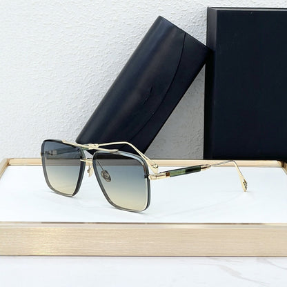 Cross-border New Personalized Metal Sunglasses UV-proof Sunglasses Men's Fashion Advanced Sense of Gradual Change Lenses Trend Women