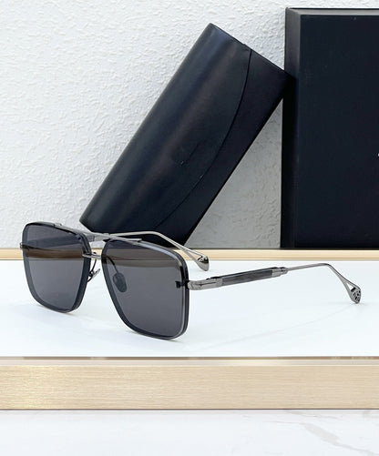 Cross-border New Personalized Metal Sunglasses UV-proof Sunglasses Men's Fashion Advanced Sense of Gradual Change Lenses Trend Women