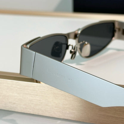 Cross-border Poplar Forest New Metal Narrow Frame Futuristic Sunglasses Women's High-end Big-name Sunglasses UV Protection