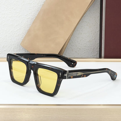 JMM Cross-border Japanese Handmade Metallic Sunglasses Fashion Luxury Gemstone Resort Square Men's and Women's Outdoor Sunglasses