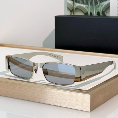 Cross-border Poplar Forest Sunglasses Light Luxury Metal Narrow Frame Glasses Women's Anti-ultraviolet Xiaohongshu Hot-selling Big-name Sunglasses